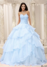 2014 Pretty Sweetheart Ruching Quinceanera Dress with Ruffles