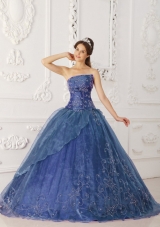 Cheap Organza Beading and Embroidery Quinceanera Dresses with Strapless