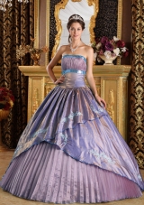2014 Lovely Puffy Strapless Appliques Quinceanera Dresses