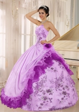 2014 Elegant Applqiues and Hand Made Flowers Quinceanera Dresses