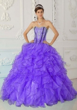 2014 Pretty Puffy Strapless Appliques Quinceanera Dresses