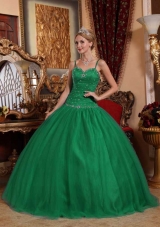 green ball gown