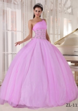 Ball Gown One Shoulder Beading Quinceanera Dress