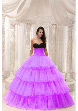 Sweetheart Beading and Ruffled Layers Sweet 16 Dresses with Organza