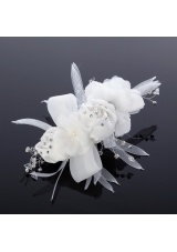 Cheap Tulle Rhinestone Hair Flower for Wedding