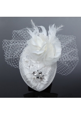 White 2014 Lovely Rhinestone Feather Hat Hair Ornament