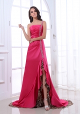 Brand New One Shoulder Beading and Ruching Prom Dress with Brush Train