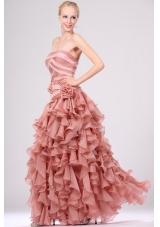 Gorgeous Empire Strapless Ruffles Prom Dress for 2014