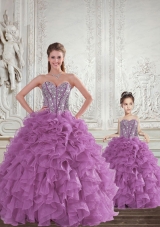 Most Popular Beading and Ruffles Princesita Dress in Light Purple