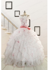 2015 Pretty Quinceanera Dresses with Appliques and Belt