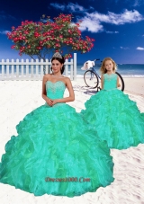 Modest Turquoise Princesita Dress with Appliques and Beading for 2015