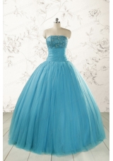 Cheap Strapless Quinceanera Dresses with Beading for 2015
