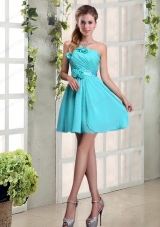 Perfect Ruching and Hand Made Flowers Prom Dress with Strapless
