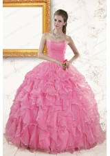 In Stock Pretty Sweetheart Beading Baby Pink Quinceanera Dresses