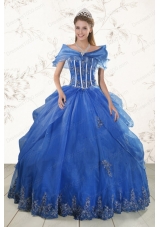2015 New Style  Appliques Quinceanera Dresses in Royal Blue