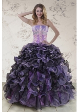 fashionable Multi Color Quinceanera Dresses with Beading and Ruffles
