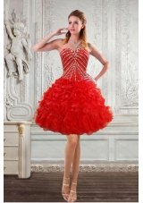 New Style Sweetheart Prom Dresses with Beading and Ruffles for 2015