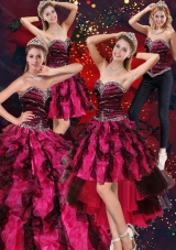 2015 Sweetheart Beaded and Ruffled Sweet 16 Dress in Multi Color