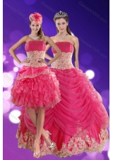 2015 Exquisite Hot Pink Sweet Sixteen Dresses with Beading and Lace