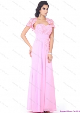 Cute Beading Sweetheart Ruching Prom Dresses in Baby Pink