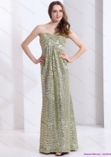 Sexy One Shoulder Floor Length Sequined Prom Dress for 2015