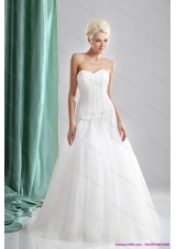 2015 Cheap Sweetheart Beaded Wedding Dresses in White