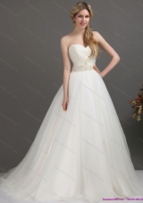 2015 Top Selling Sweetheart Wedding Dress with Beading and Ruching