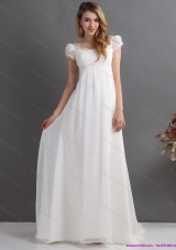 Top Selling 2015 Ruching Square Wedding Dress with Floor Length