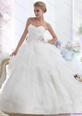 A-Line 2015 Sweetheart Wedding Dress with Hand Made Flowers