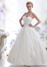 A-Line Beading Sweetheart White Wedding Dresses for 2015