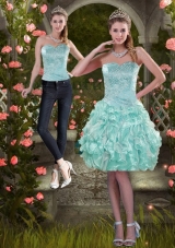 2015 Strapless Detachable Prom Skirts with Beading and Ruffles