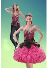 2015 Sweetheart Multi Color Detachable Prom Skirts with Ruffles and Beading