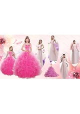 Beading and Ruffles Ball Gown Quinceanera Dress and Long Dama Dresses and  Beading and Ruffles Little Girl Dress