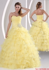 Most Popular Appliques and Ruffled Layers Quinceaners Gowns