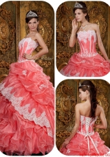 Exclusive Watermelon Quinceanera Gowns with Appliques and Ruffles