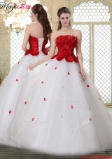 2016 Popular A Line Strapless Prom Dresses with Ruffles
