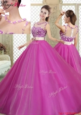 Discount Quinceanera Dresses with Belt and Appliques