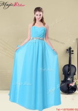 2016 Summer Fashionable Ruching Prom Dresses in Aqua Blue