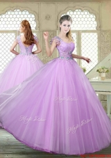 Fashionable Ball Gown Scoop Quinceanera Gowns with Appliques