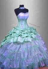 Elegant Ruffled Layers Sweet 16 Dresses with Beading