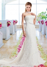 Beautiful Column Laced 2016 Bridal Gowns with Strapless