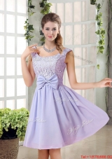 2016 Fall A Line Straps Lace Prom Dresses in Lavender