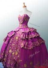 Beautiful Sweetheart Ball Gown Fuchsia Quinceanera Dresses with Appliques