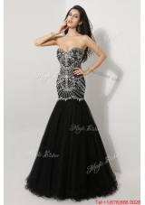 Beautiful Mermaid Sweetheart Beaded Prom Dresses in Black