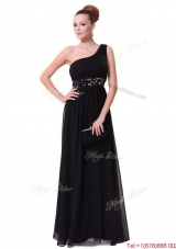 Pretty One Shoulder Sequined Prom Dresses in Black