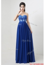 Hot Sale Sweetheart Blue Prom Dresses with Appliques