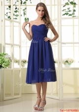 Simple Royal Blue Prom Dresses with Ruching for 2016