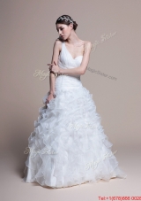 Pretty Classical A Line One Shoulder Wedding Dresses with Ruffles