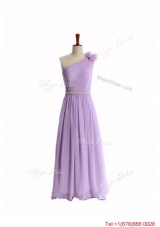 Vintage Hand Made Flower and Belt Lilac Prom Dresses with Brush Train