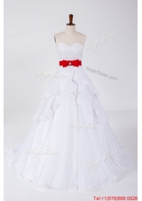 Pretty Classical Beading and Bowknot Wedding Dresses with Brush Train